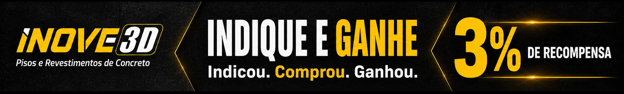 Indique e ganhe 3% de recompensa. Indicou, comprou, ganhou.